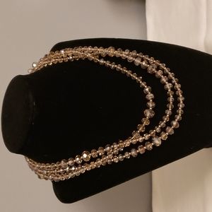 60" smokey champagne necklace